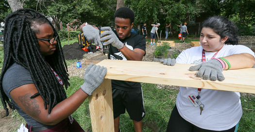 Students help clean up and improve surrounding neighborhoods, especially Fitzgerald