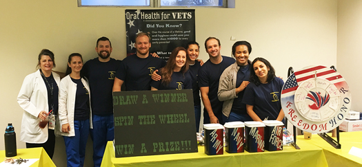 A group of seven nursing students recently raised more than $2,800, and nearly double that in donated goods to promote healthy living at the Operation Stand Down event for veterans