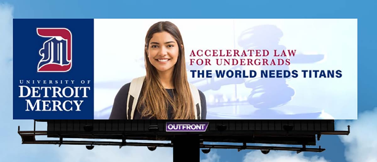 billboard for accelerated law program