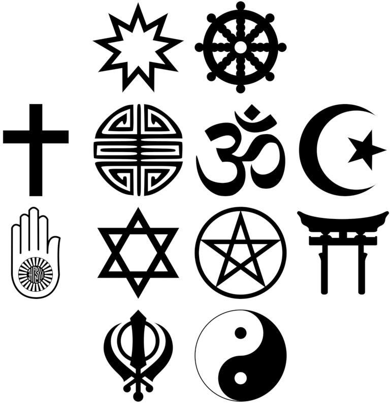 A collection of symbols from a dozen world religions.