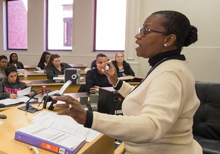 Instructor teaching a class