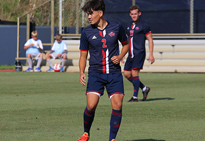 Men's soccer student-athlete Daniel Larsson, pictured during a Titans game in 2021.