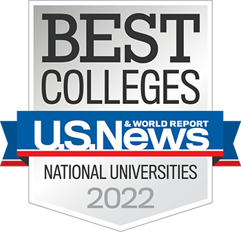 A badge for U.S. News & World Report's Best Colleges 2022 National University rankings