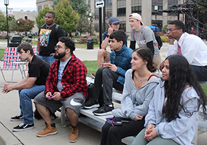 Students gather on the McNichols Campus for a Super Smash Bros. Ultimate tournament hosted by the esports club.