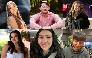 Six UDM students in the Class of 2027 pictured in a collage.