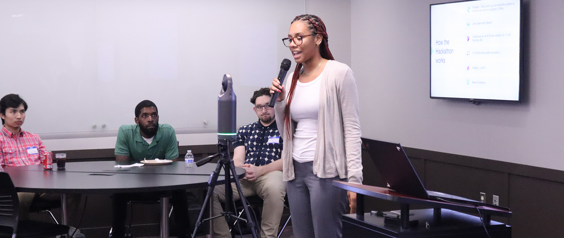Courtney Christian speaks at an event.