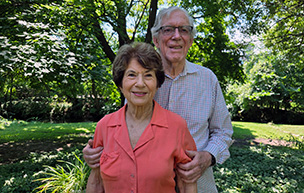 Mike and Gail Whitty pose for a photo.