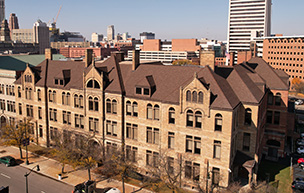 Aerial shot of the School of Law 
