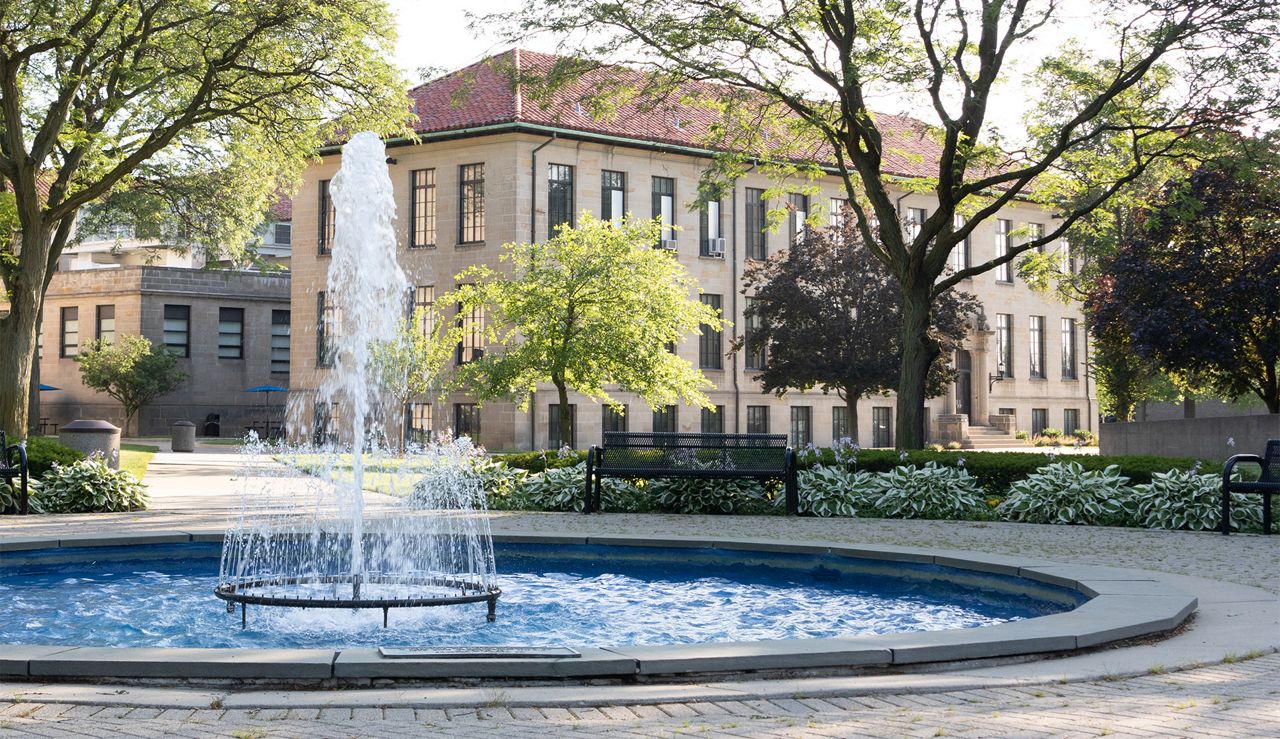 Fisher Fountain Area on the McNichols Campus