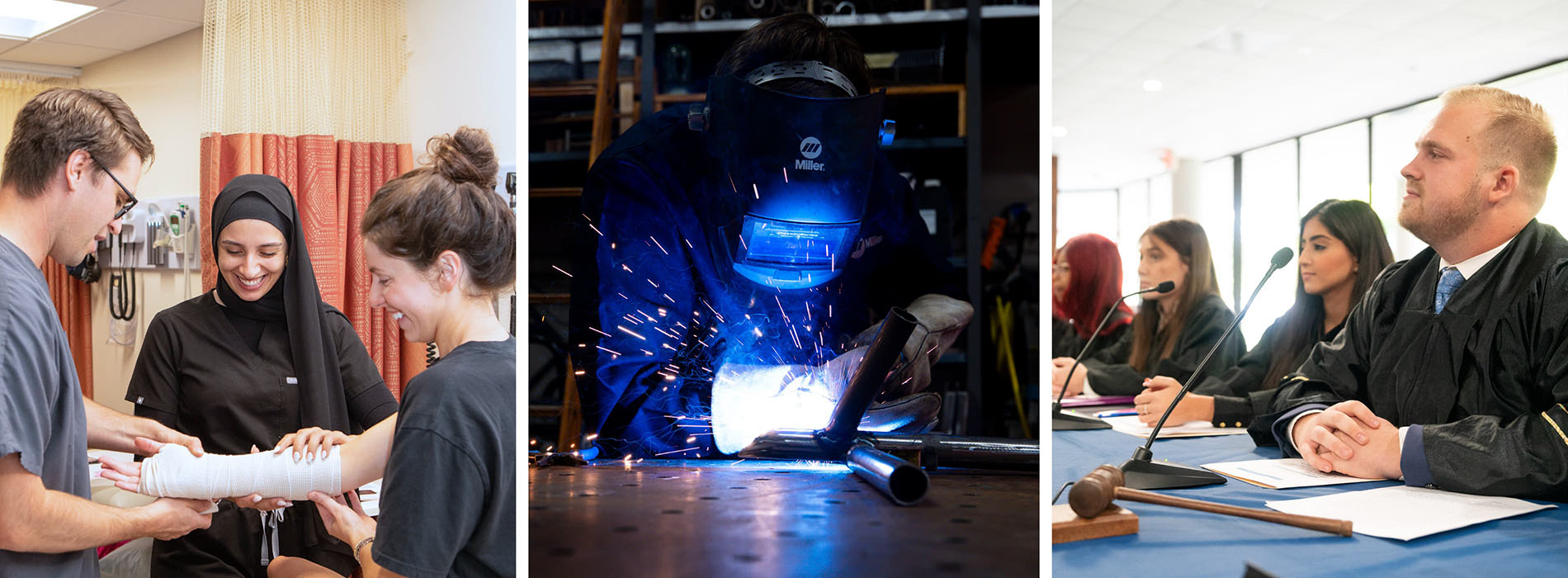 program images of students including engineering and healthprofessions