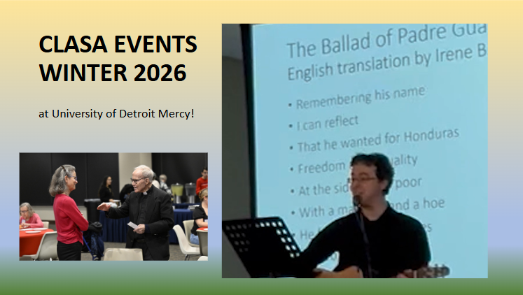 Cover page of CLASA Winter 2026 events slide show