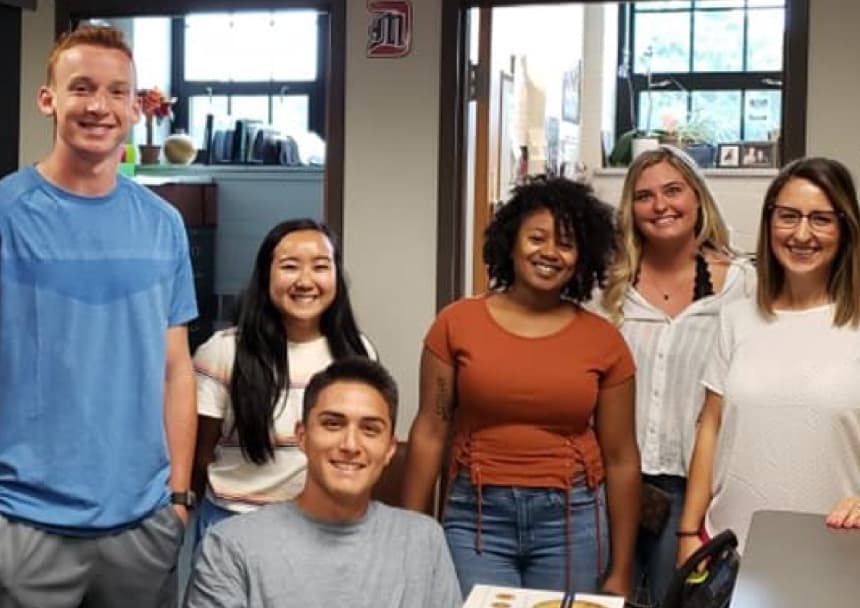 Students and staff at the Student Success Center.