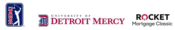 Detroit Mercy and PGA and Rocket Mortgage logos