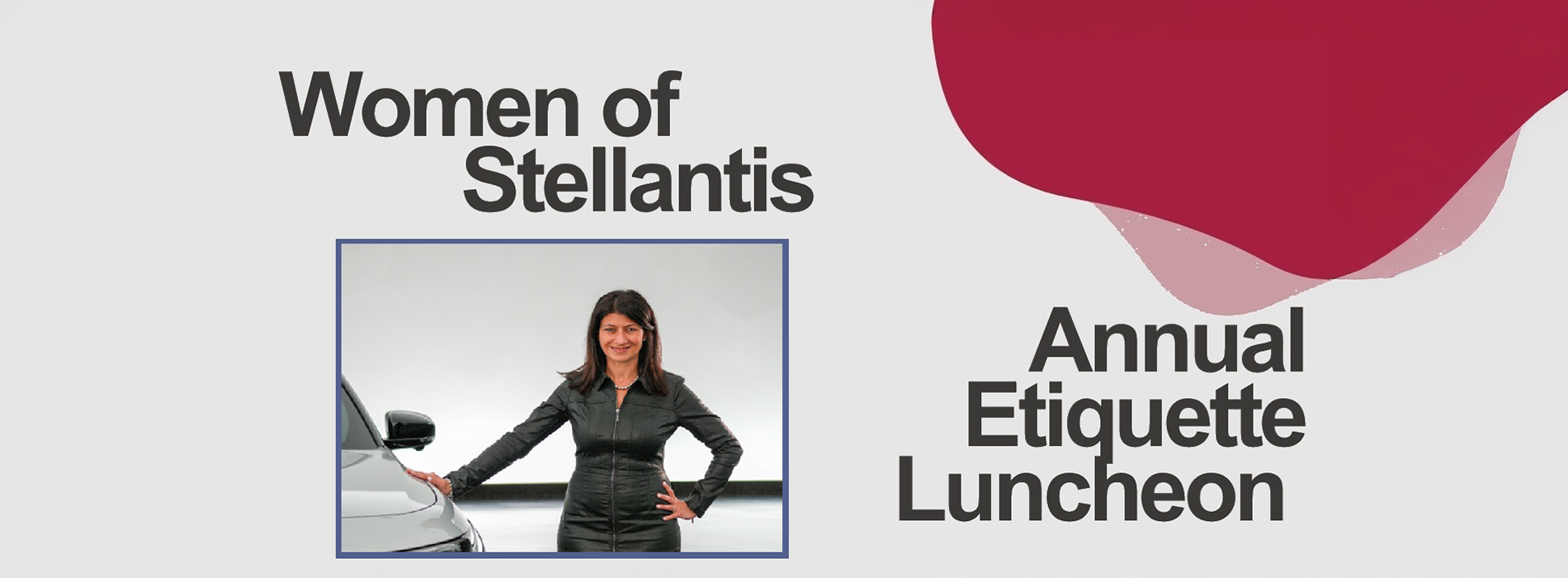 Women of Stellantis with photo of keynote speaker