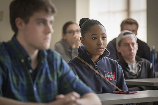 Detroit Mercy students paying attention in classroom