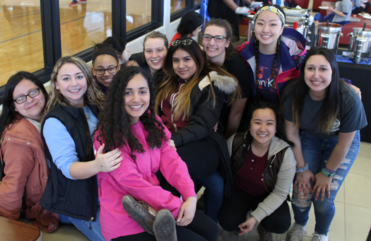 Smiling group of sorority sisters