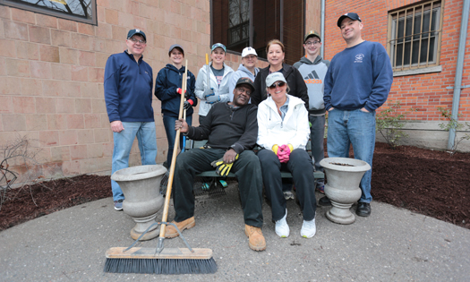 Cleanup crew at Third Annual Jesuit Day of Service