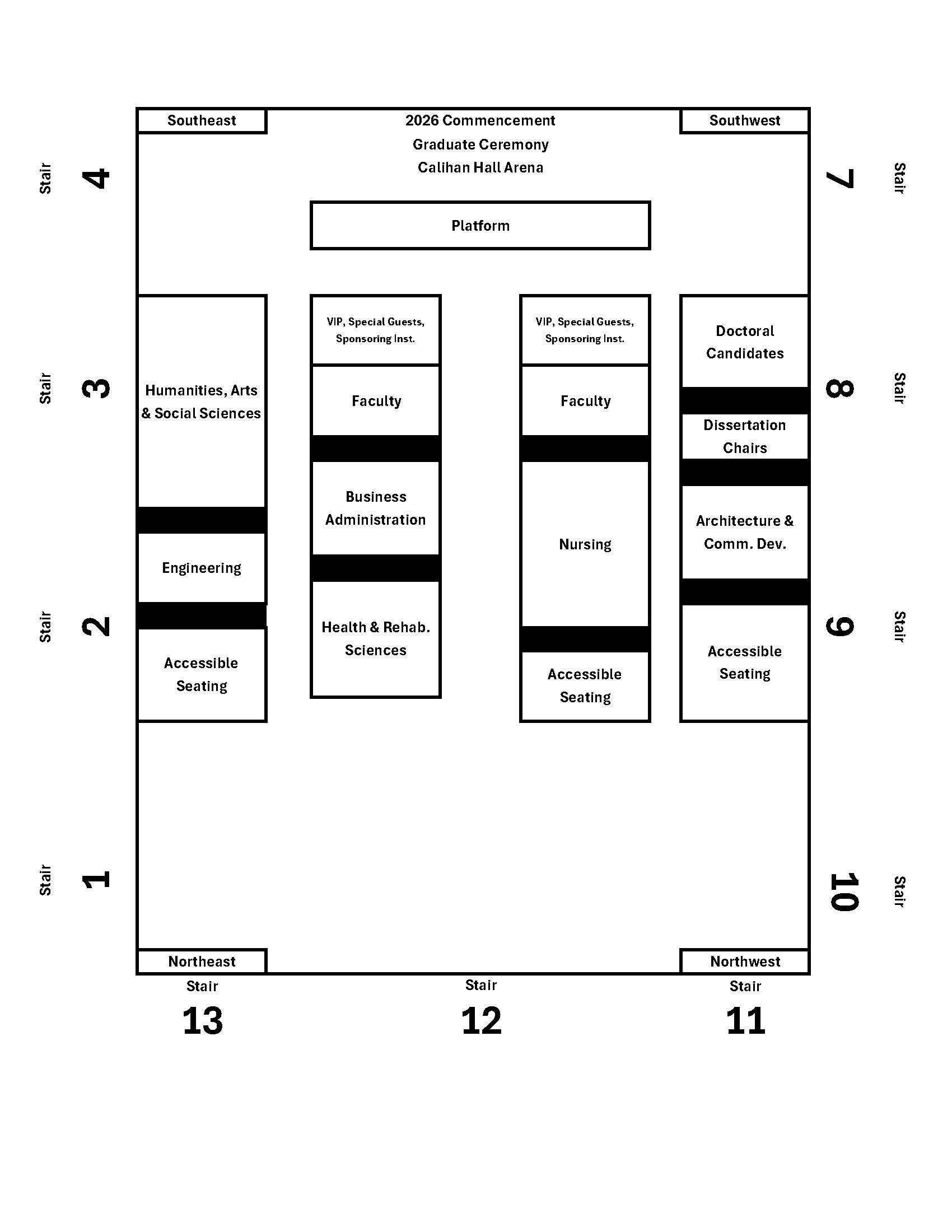 Calihan seating chart for graduate ceremony