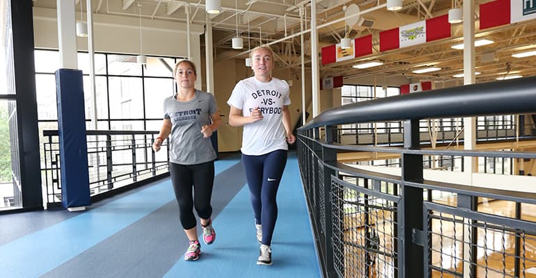 students on running track