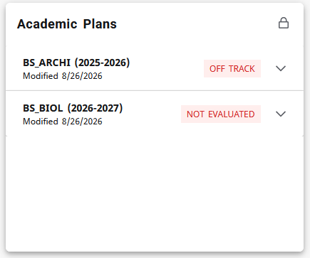 Sample academic plan tile