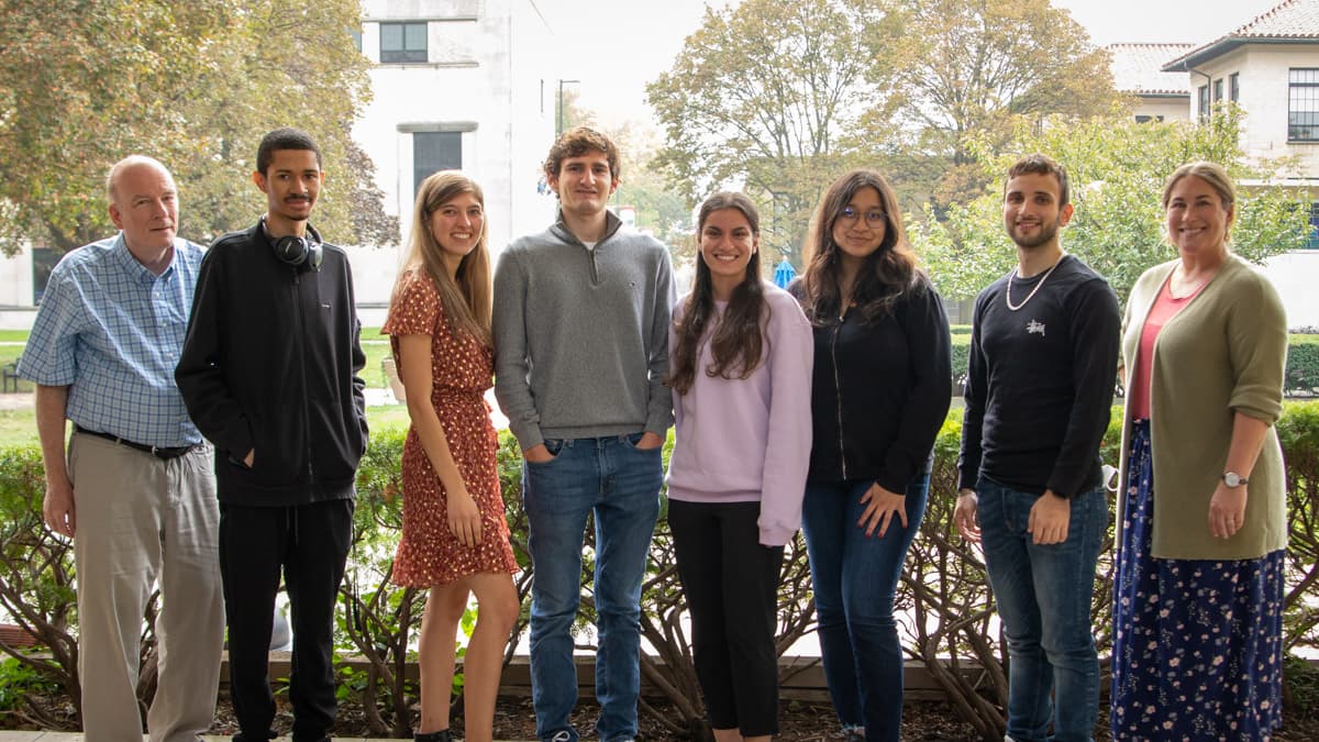 Group shot of faculty and students on McNichols Campus