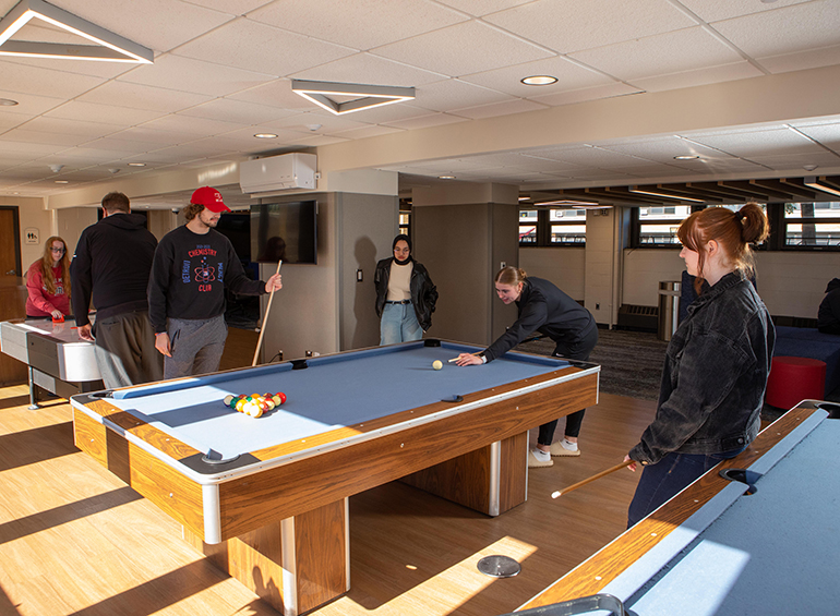 shiple hall lower level pool tables