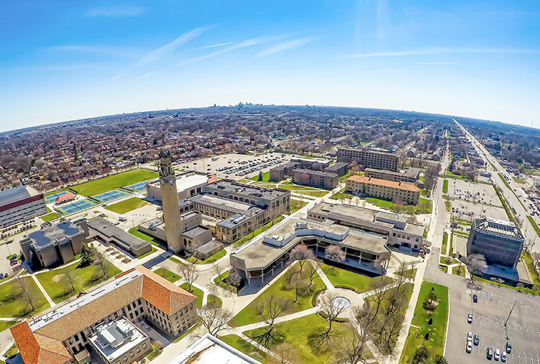 Aerial view of McNichols Campus