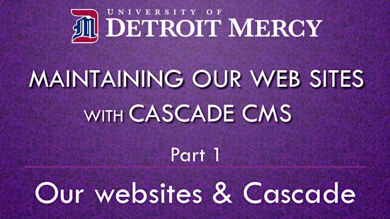 Cascade training video 1