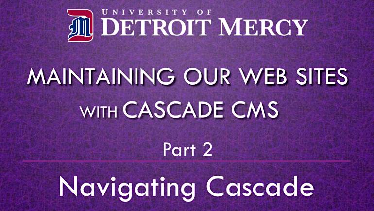 Cascade training video 2