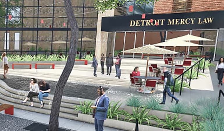 riverfront courtyard rendering