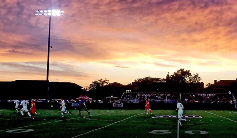 soccer at night on titan field