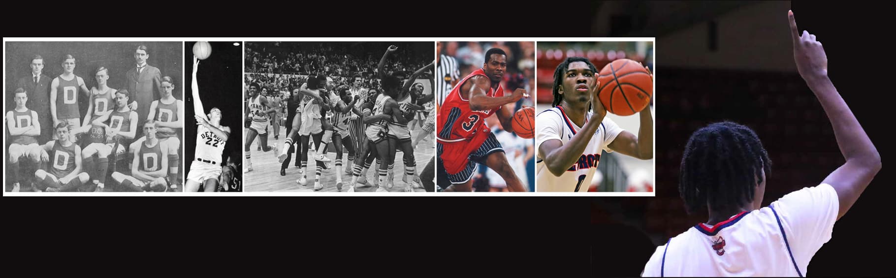 collage of men's basketball through the years