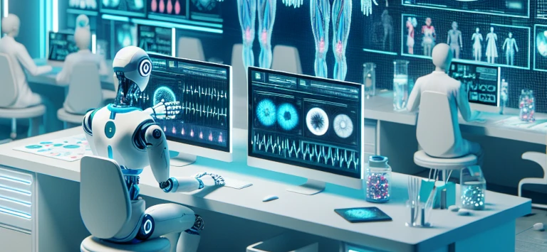 stock of computer ai looking robot