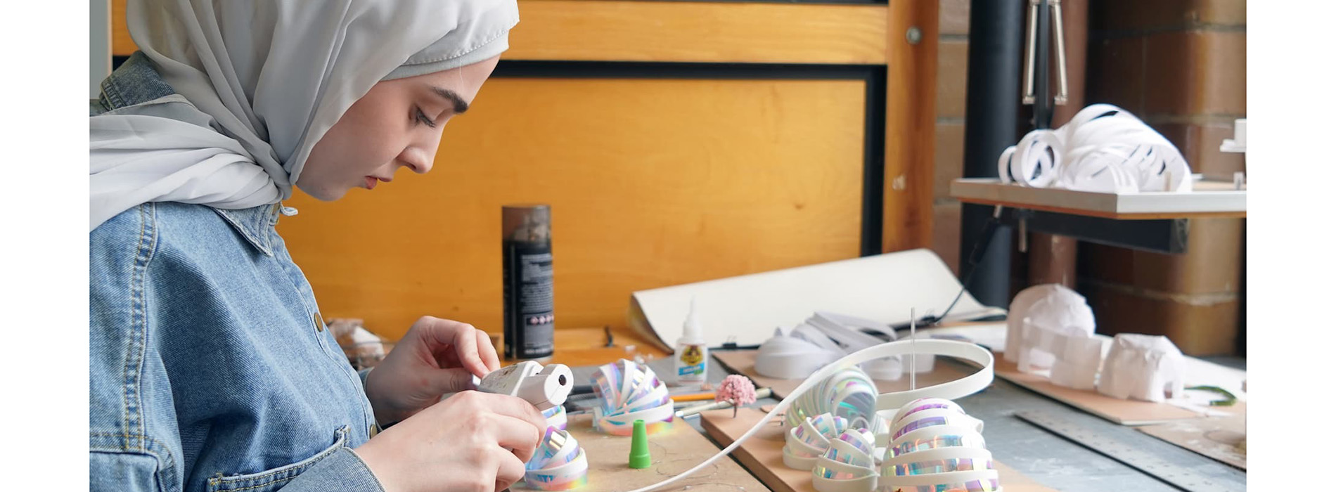 Image of student making a project