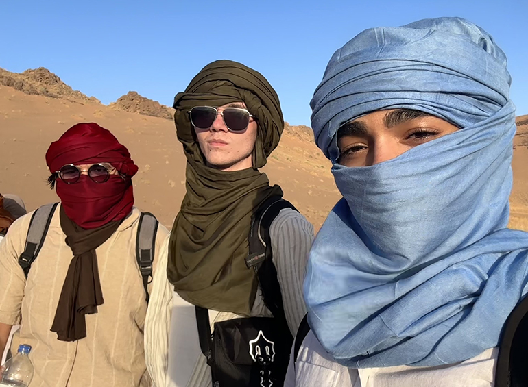 students dressed in hijabs