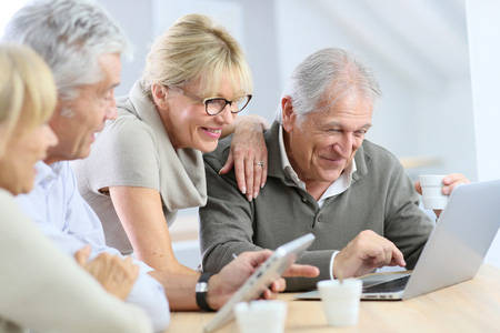 Older couple on a computer