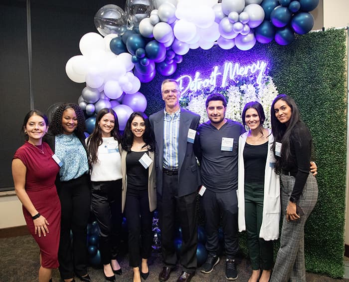 family at the scholarship reception