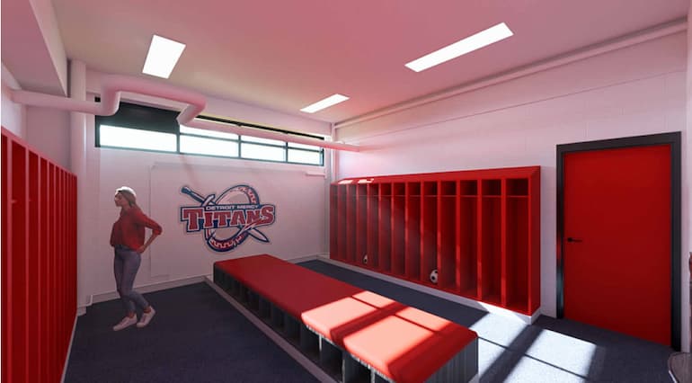 women's soccer locker room