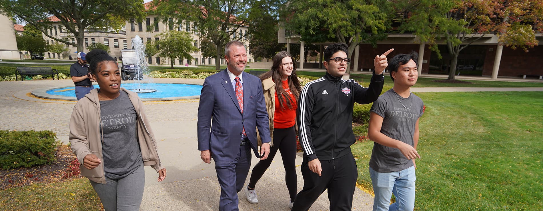 DT outside with students