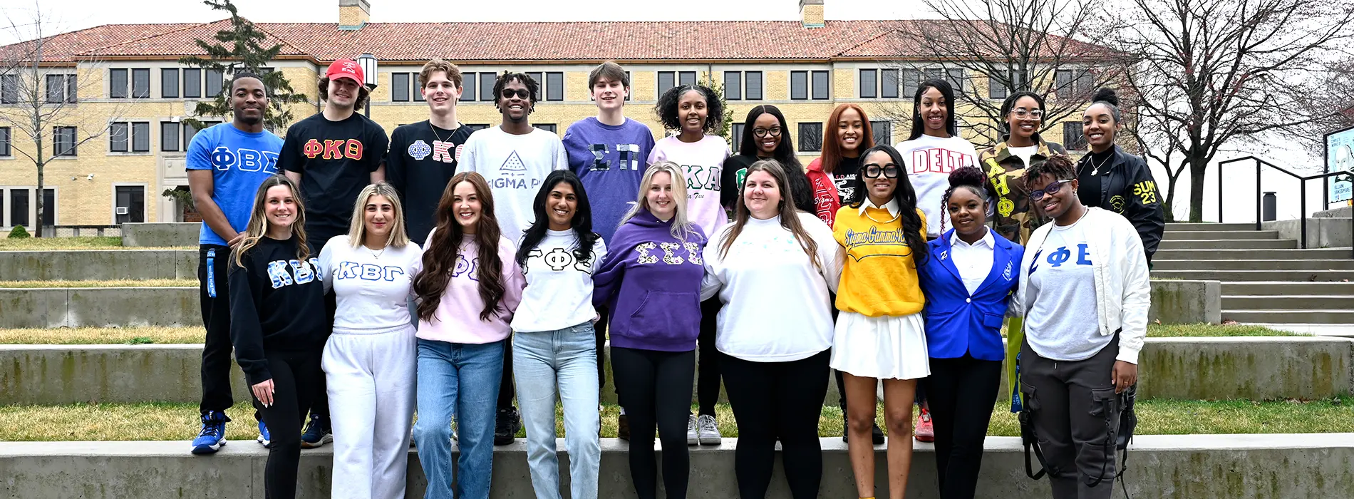 Sorority groups gathered for photo