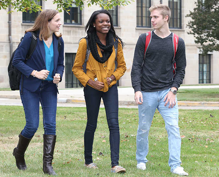 Students walking