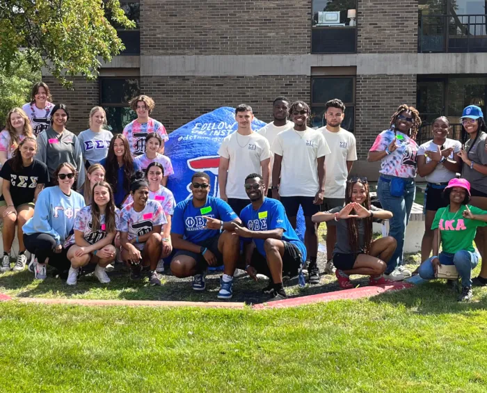 Greek groups at McNichols Campus painted rock