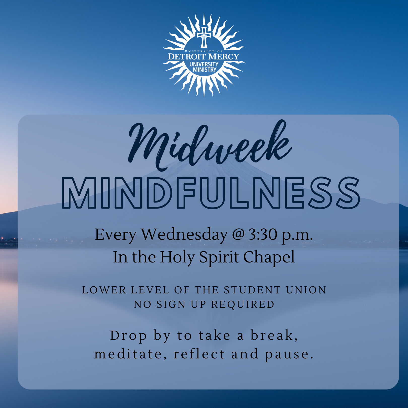 Flyer with Ministry Logo and Midweek Mindfulness Info