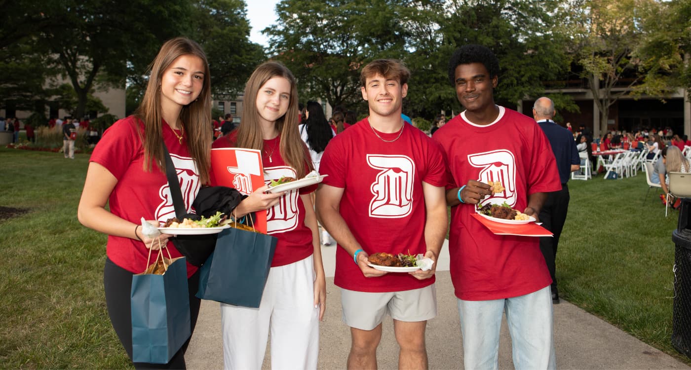 Detroit Mercy students pose at PTV.