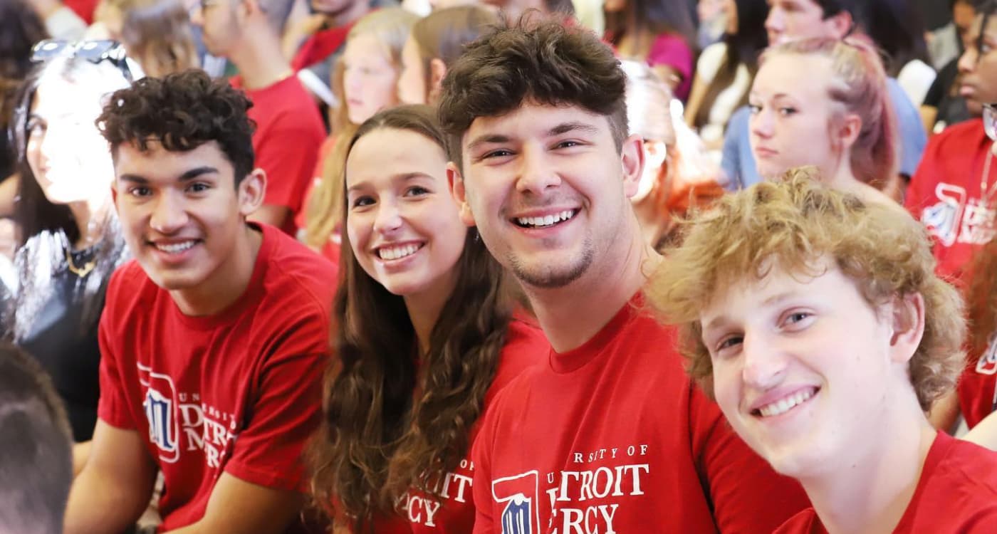 Detroit Mercy students pose at SOAR.