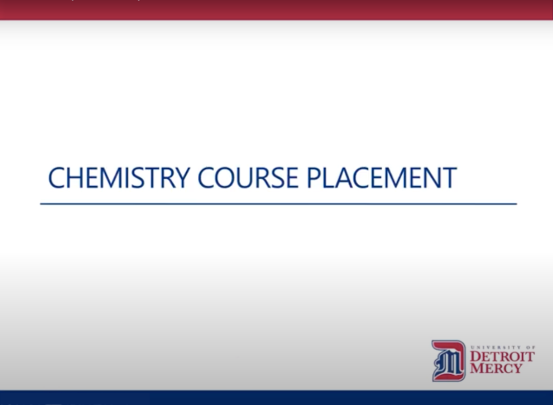 Chemistry Placement Information