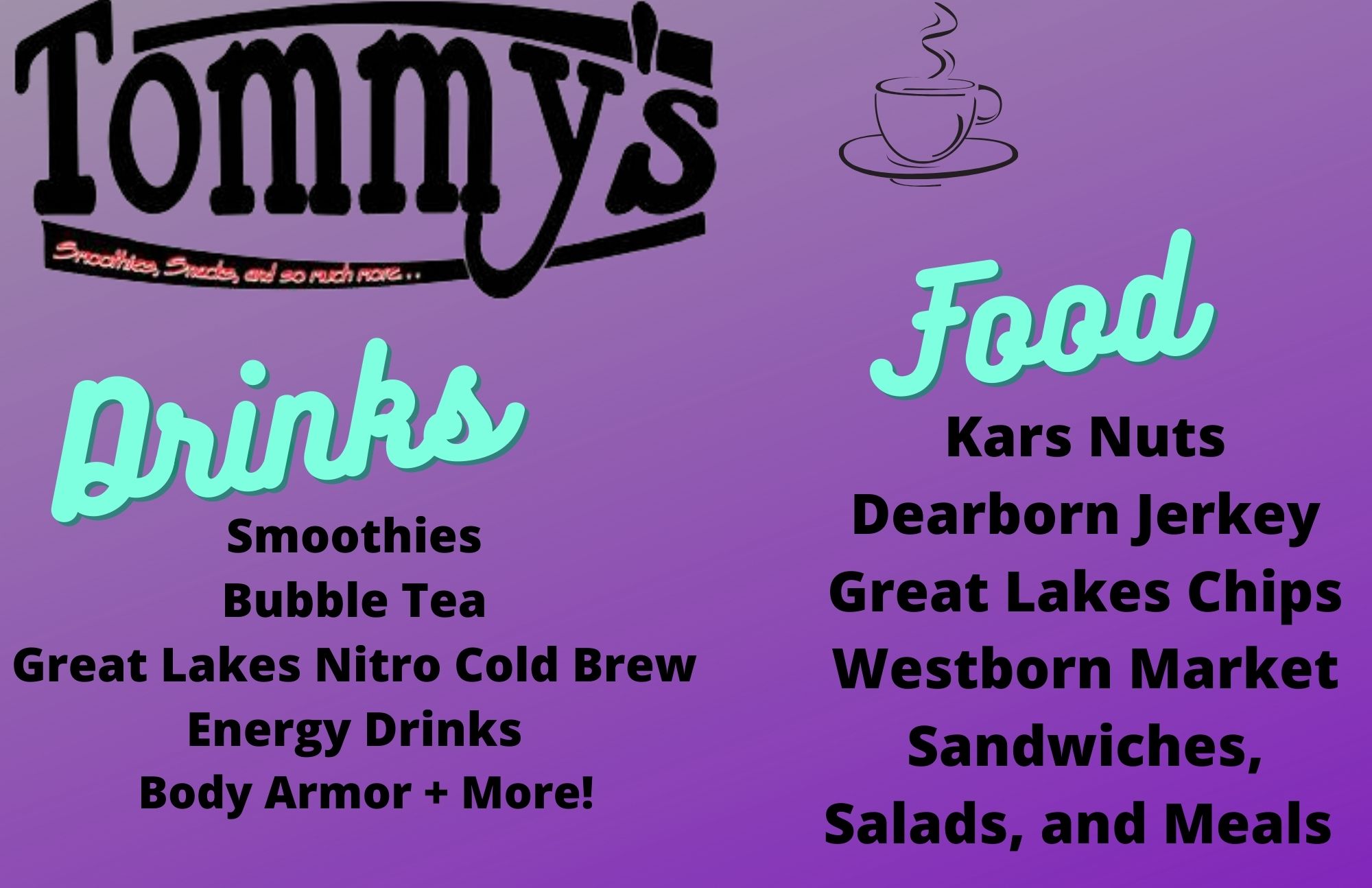 Tommy's Menu