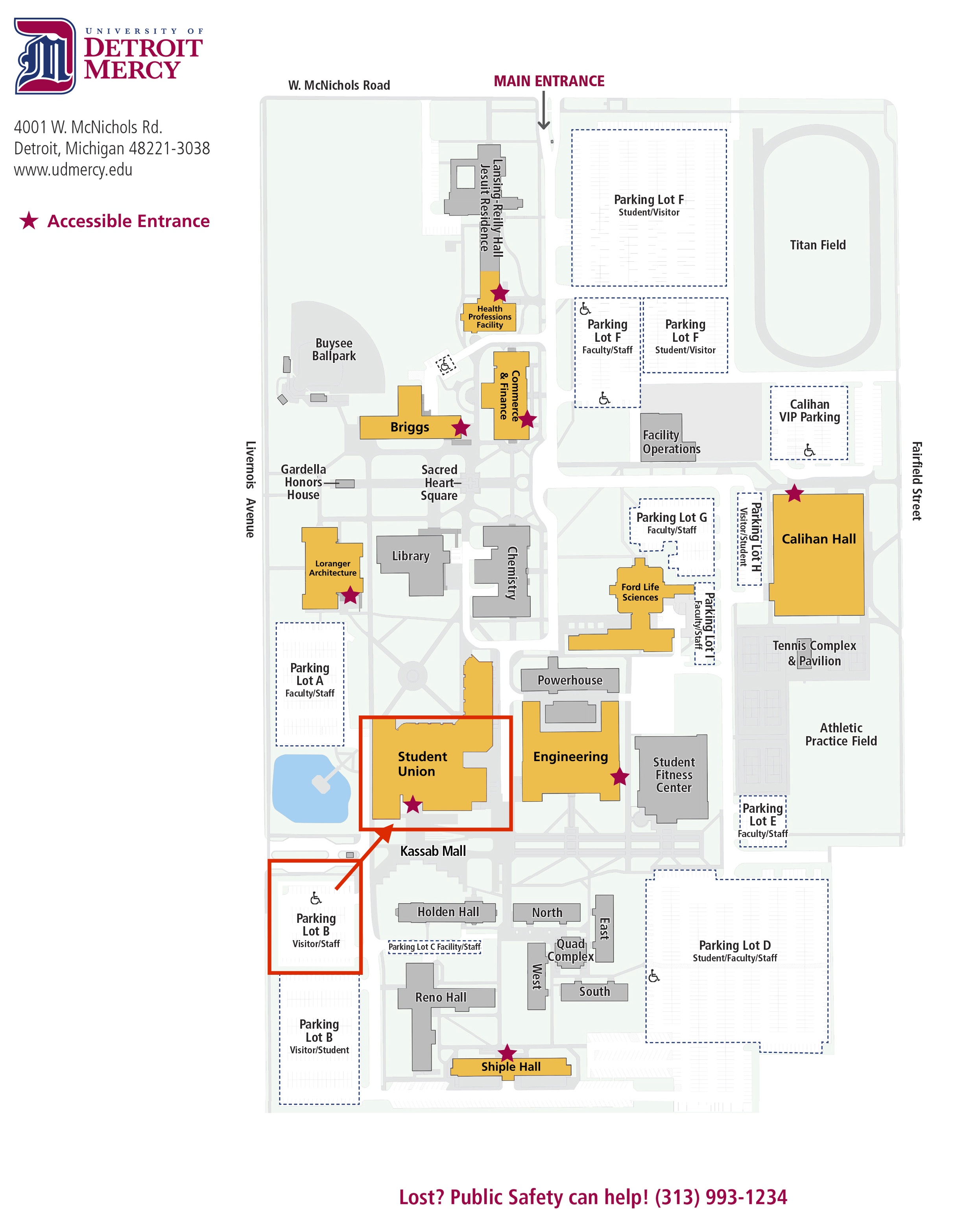 UDM map with accessible entrances 