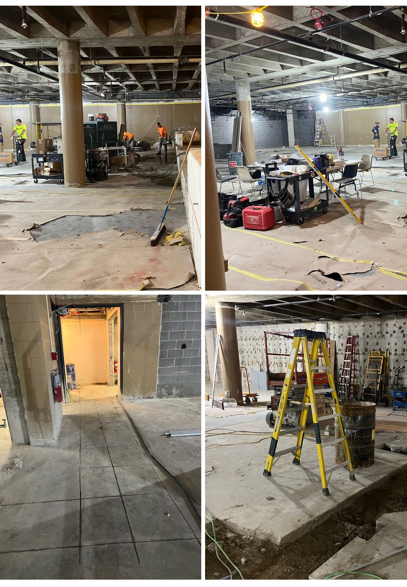 An image of the construction of the black box theatre at Detroit Mercy