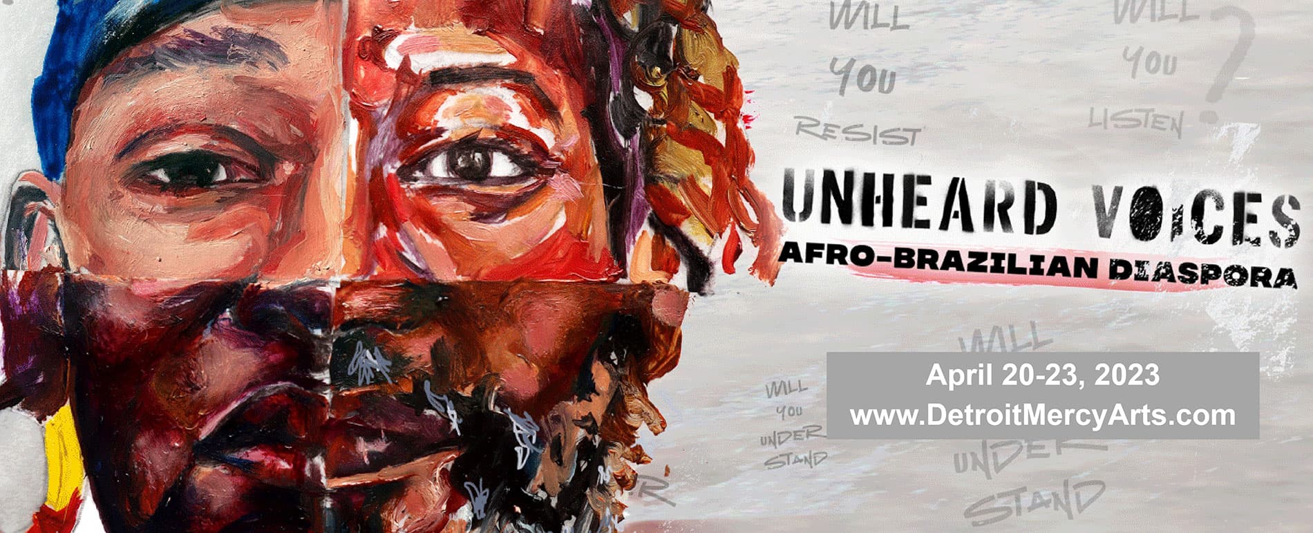 Unheard Voices illustrative banner, premiers April 20-23, 2023